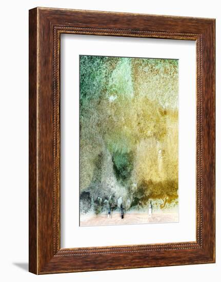 Aerial Summer - Golden Coral Reef-Philippe HUGONNARD-Framed Photographic Print