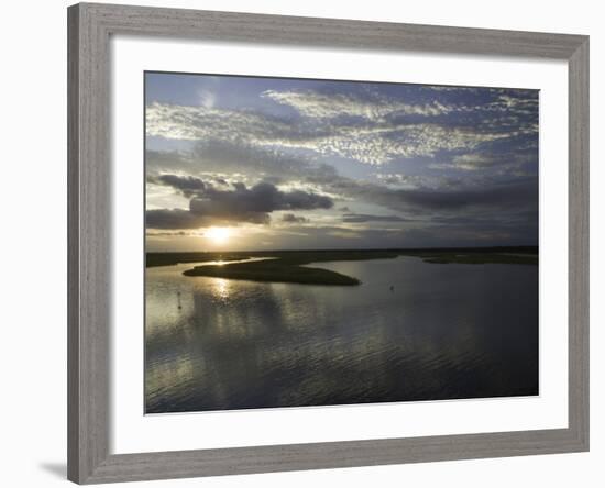 Aerial Sunset over North Pensacola FL-Bobby R Lee-Framed Photographic Print