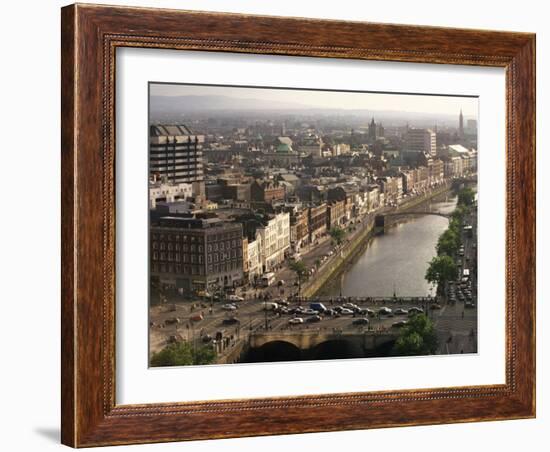 Aerial View Along the River Liffey, Dublin, Eire (Republic of Ireland)-Tim Hall-Framed Photographic Print