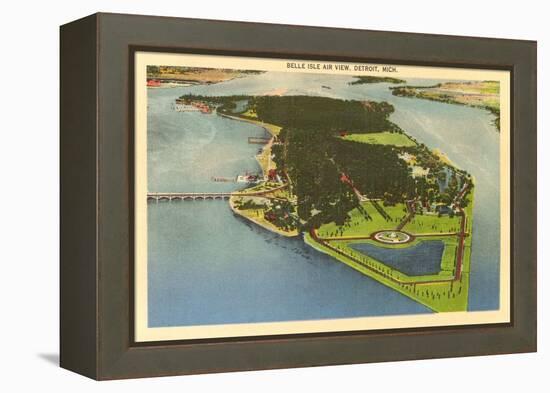 Aerial View, Belle Isle, Detroit, Michigan-null-Framed Stretched Canvas