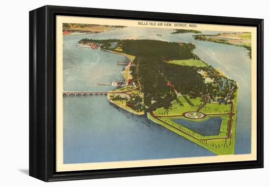 Aerial View, Belle Isle, Detroit, Michigan-null-Framed Stretched Canvas