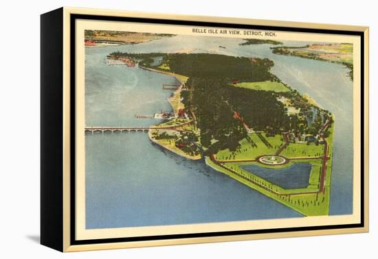 Aerial View, Belle Isle, Detroit, Michigan-null-Framed Stretched Canvas