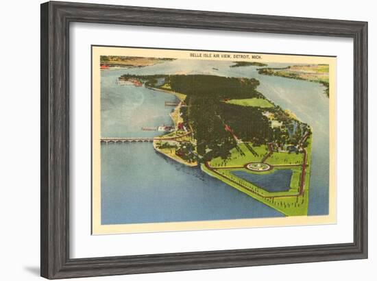 Aerial View, Belle Isle, Detroit, Michigan-null-Framed Art Print