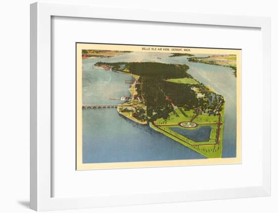 Aerial View, Belle Isle, Detroit, Michigan-null-Framed Art Print