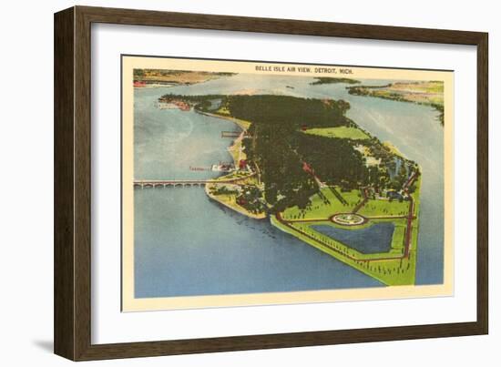 Aerial View, Belle Isle, Detroit, Michigan-null-Framed Art Print