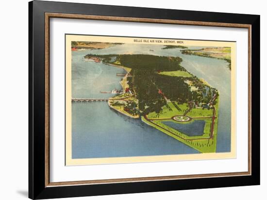 Aerial View, Belle Isle, Detroit, Michigan-null-Framed Art Print