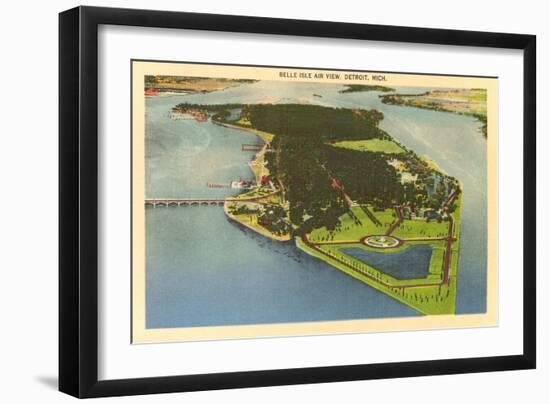 Aerial View, Belle Isle, Detroit, Michigan-null-Framed Art Print