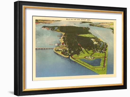 Aerial View, Belle Isle, Detroit, Michigan-null-Framed Art Print