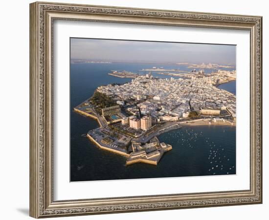 Aerial view, by drone, of Cadiz, Andalucia, Spain-Ben Pipe-Framed Photographic Print