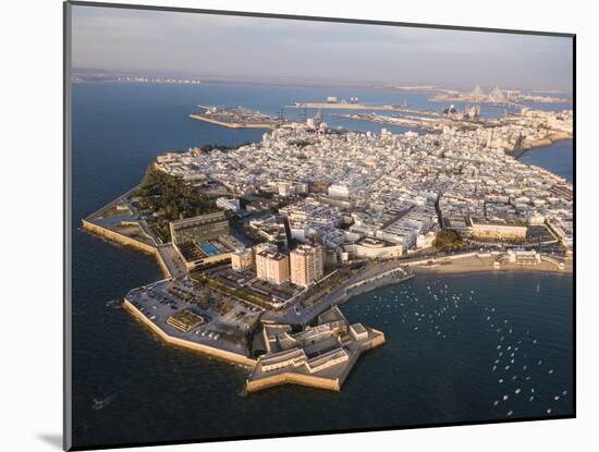 Aerial view, by drone, of Cadiz, Andalucia, Spain-Ben Pipe-Mounted Photographic Print