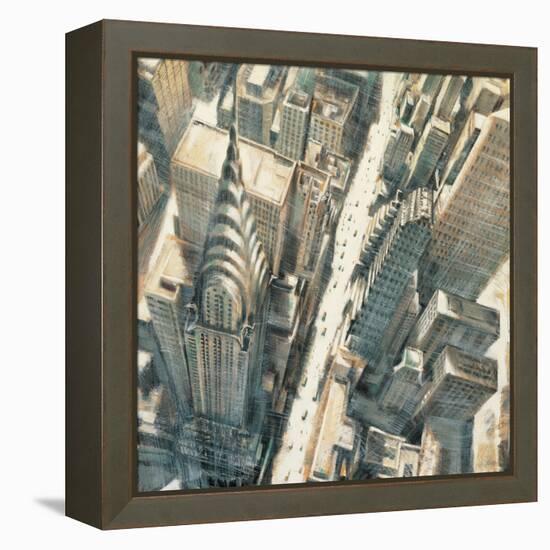 Aerial View Chrysler Bldg-Matthew Daniels-Framed Stretched Canvas