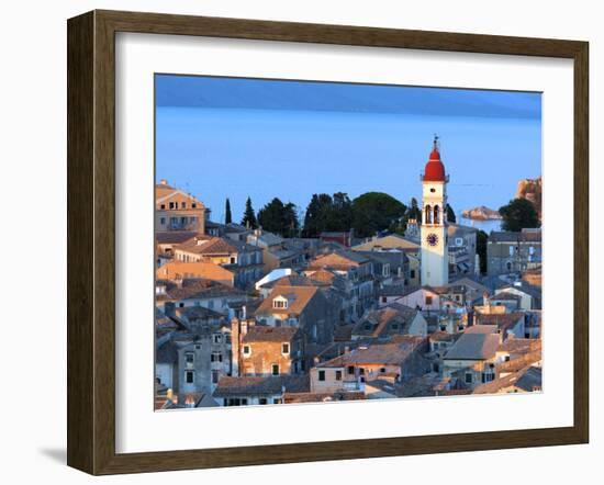 Aerial View from New Fortress on the City with St. Spyridon Church before Sunset, Kerkyra, Corfu Is-Ivan Vdovin-Framed Photographic Print