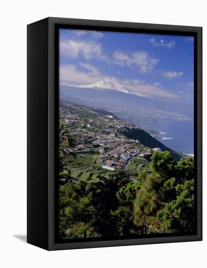 Aerial View Including Mount Teide and Atlantic Coast, Tenerife, Canary Islands, Atlantic, Spain-John Miller-Framed Premier Image Canvas