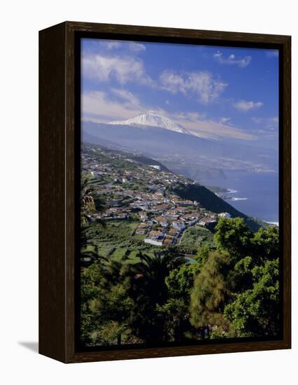 Aerial View Including Mount Teide and Atlantic Coast, Tenerife, Canary Islands, Atlantic, Spain-John Miller-Framed Premier Image Canvas