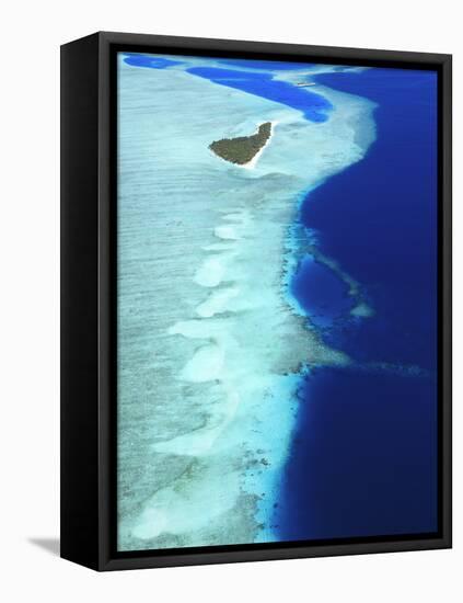 Aerial View, Maldives, Indian Ocean, Asia-Sakis Papadopoulos-Framed Premier Image Canvas