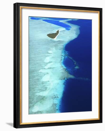 Aerial View, Maldives, Indian Ocean, Asia-Sakis Papadopoulos-Framed Photographic Print