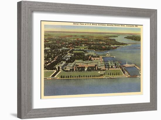 Aerial View, Naval Academy, Annapolis, Maryland-null-Framed Premium Giclee Print