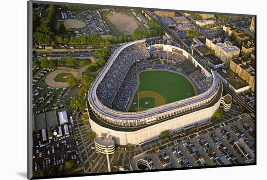 Aerial view of a baseball stadium, Yankee Stadium, New York City, New York State, USA-null-Mounted Photographic Print