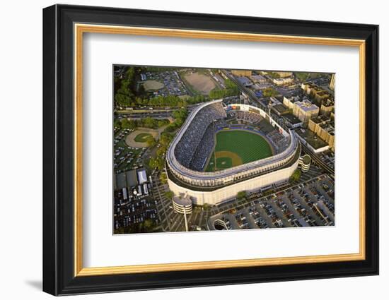 Aerial view of a baseball stadium, Yankee Stadium, New York City, New York State, USA-null-Framed Photographic Print