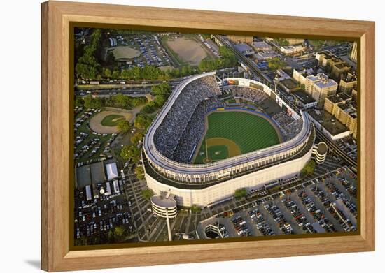 Aerial view of a baseball stadium, Yankee Stadium, New York City, New York State, USA-null-Framed Premier Image Canvas