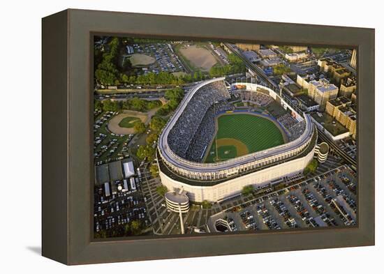 Aerial view of a baseball stadium, Yankee Stadium, New York City, New York State, USA-null-Framed Premier Image Canvas