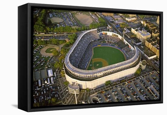 Aerial view of a baseball stadium, Yankee Stadium, New York City, New York State, USA-null-Framed Premier Image Canvas