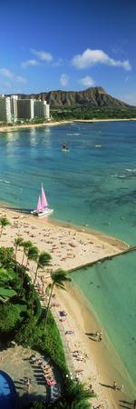 Waikiki Beach And Diamond Head Hawaii Stock Photo 