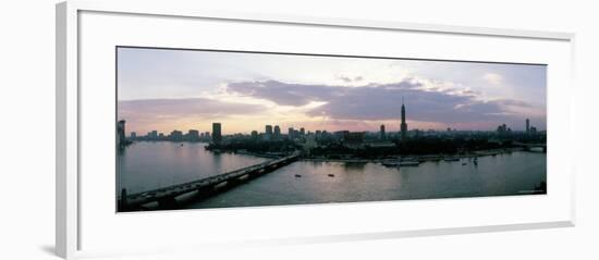 Aerial View of a Bridge over Nile River, Cairo, Egypt-null-Framed Photographic Print