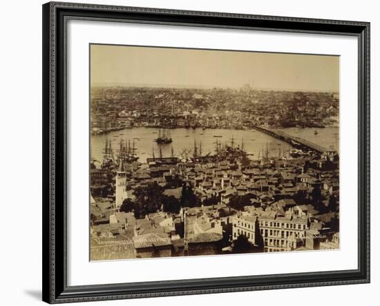 Aerial View of a Bridge over the Bosporus in Istanbul-null-Framed Photographic Print