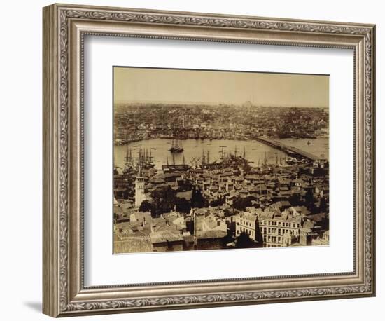 Aerial View of a Bridge over the Bosporus in Istanbul-null-Framed Photographic Print