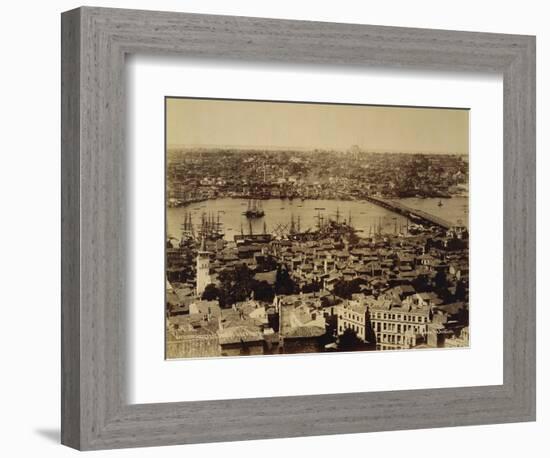 Aerial View of a Bridge over the Bosporus in Istanbul-null-Framed Photographic Print