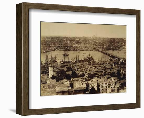 Aerial View of a Bridge over the Bosporus in Istanbul-null-Framed Photographic Print