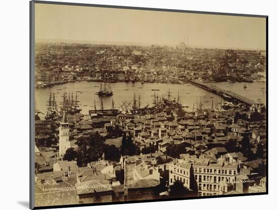 Aerial View of a Bridge over the Bosporus in Istanbul-null-Mounted Photographic Print