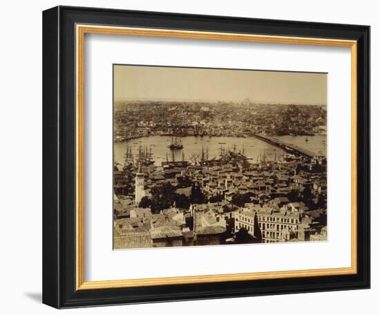 Aerial View of a Bridge over the Bosporus in Istanbul-null-Framed Photographic Print