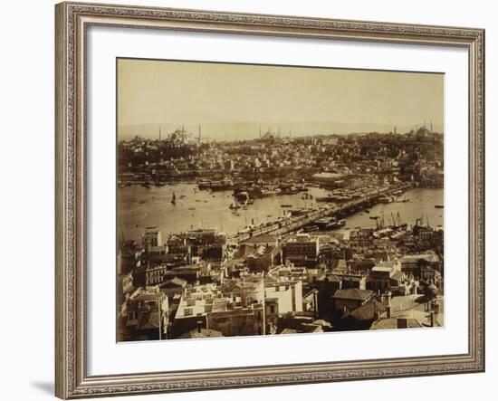 Aerial View of a Bridge over the Bosporus in Istanbul-null-Framed Photographic Print