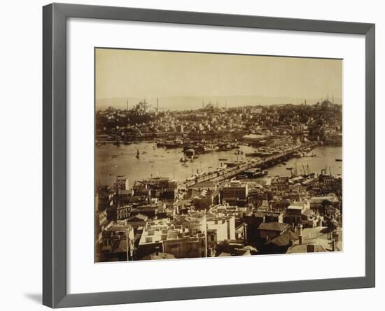 Aerial View of a Bridge over the Bosporus in Istanbul-null-Framed Photographic Print