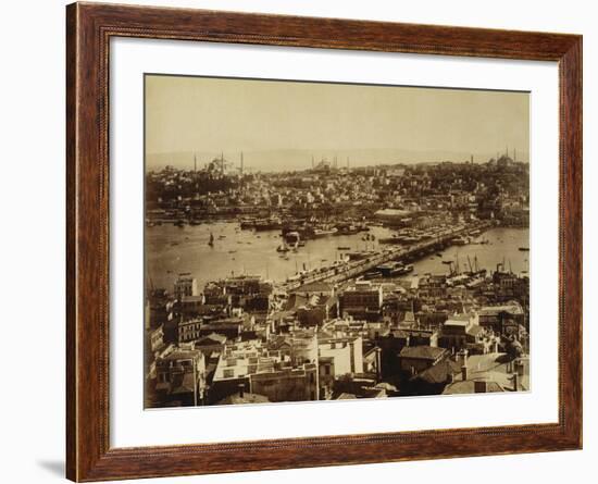 Aerial View of a Bridge over the Bosporus in Istanbul-null-Framed Photographic Print