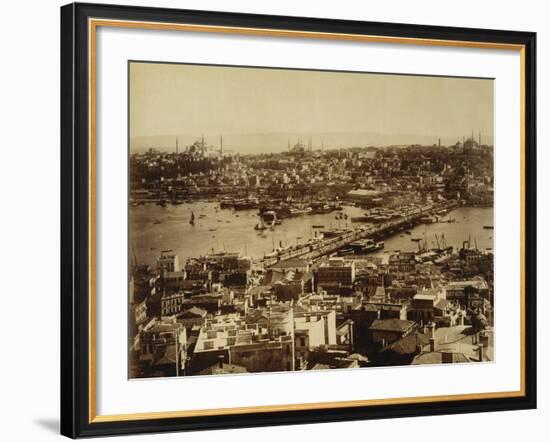 Aerial View of a Bridge over the Bosporus in Istanbul-null-Framed Photographic Print