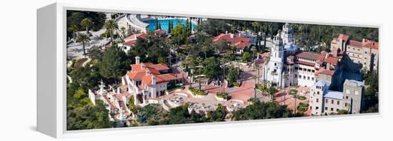 Aerial View of a Castle on a Hill, Hearst Castle, San Simeon, San Luis Obispo County, California...-null-Framed Premier Image Canvas