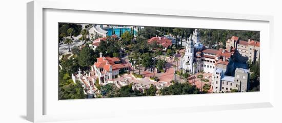 Aerial View of a Castle on a Hill, Hearst Castle, San Simeon, San Luis Obispo County, California...-null-Framed Photographic Print