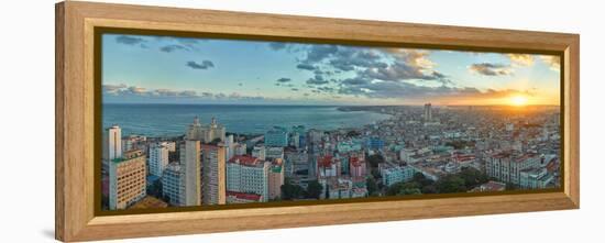 Aerial view of a city, Havana, Cuba-null-Framed Premier Image Canvas