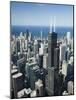 Aerial View of a City, Lake Michigan, Chicago, Cook County, Illinois, USA-null-Mounted Photographic Print