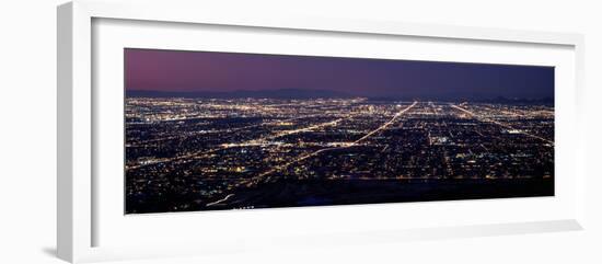 Aerial View of a City Lit Up at Night, Phoenix, Maricopa County, Arizona, Usa-null-Framed Photographic Print