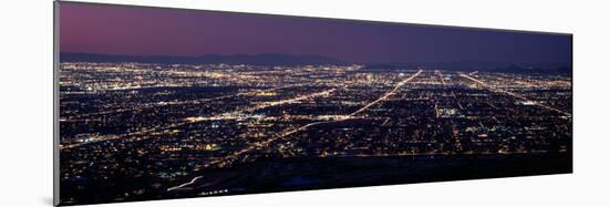 Aerial View of a City Lit Up at Night, Phoenix, Maricopa County, Arizona, Usa-null-Mounted Photographic Print