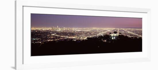 Aerial View of a Cityscape, Griffith Park Observatory, Los Angeles, California, USA 2010-null-Framed Photographic Print