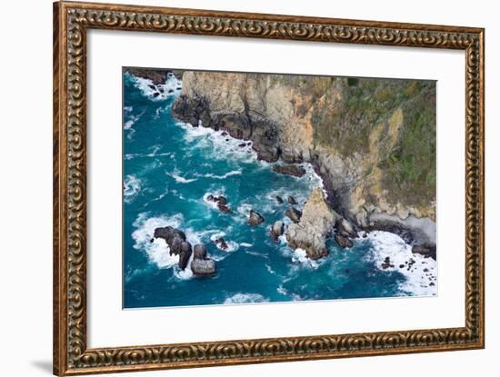 Aerial View of a Coast, Big Sur, Monterey County, California, USA-null-Framed Photographic Print
