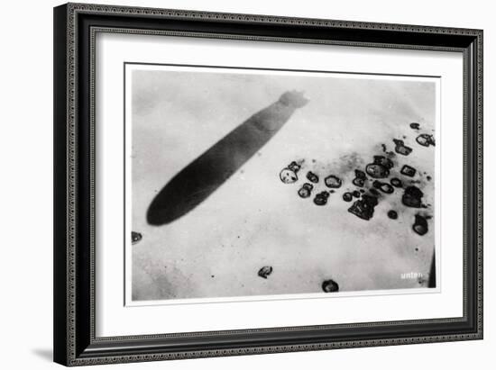 Aerial View of a Desert Settlement, with a Shadow Cast by a Zeppelin, 1931-null-Framed Giclee Print