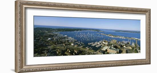 Aerial View of a Harbor, Newport Harbor, Newport, Rhode Island, USA-null-Framed Photographic Print