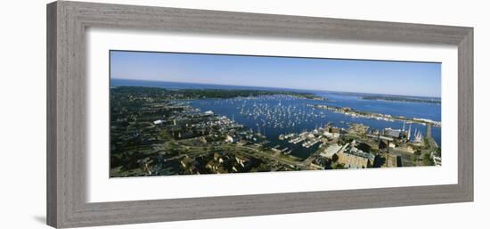 Aerial View of a Harbor, Newport Harbor, Newport, Rhode Island, USA-null-Framed Photographic Print