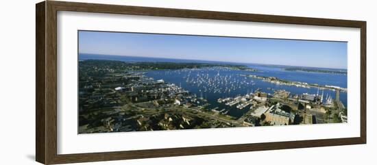 Aerial View of a Harbor, Newport Harbor, Newport, Rhode Island, USA-null-Framed Photographic Print